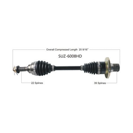 Wide Open Heavy Duty CV Axle for SUZ HD REAR L/R LTA500/750X KINGQUAD SUZ-6008HD